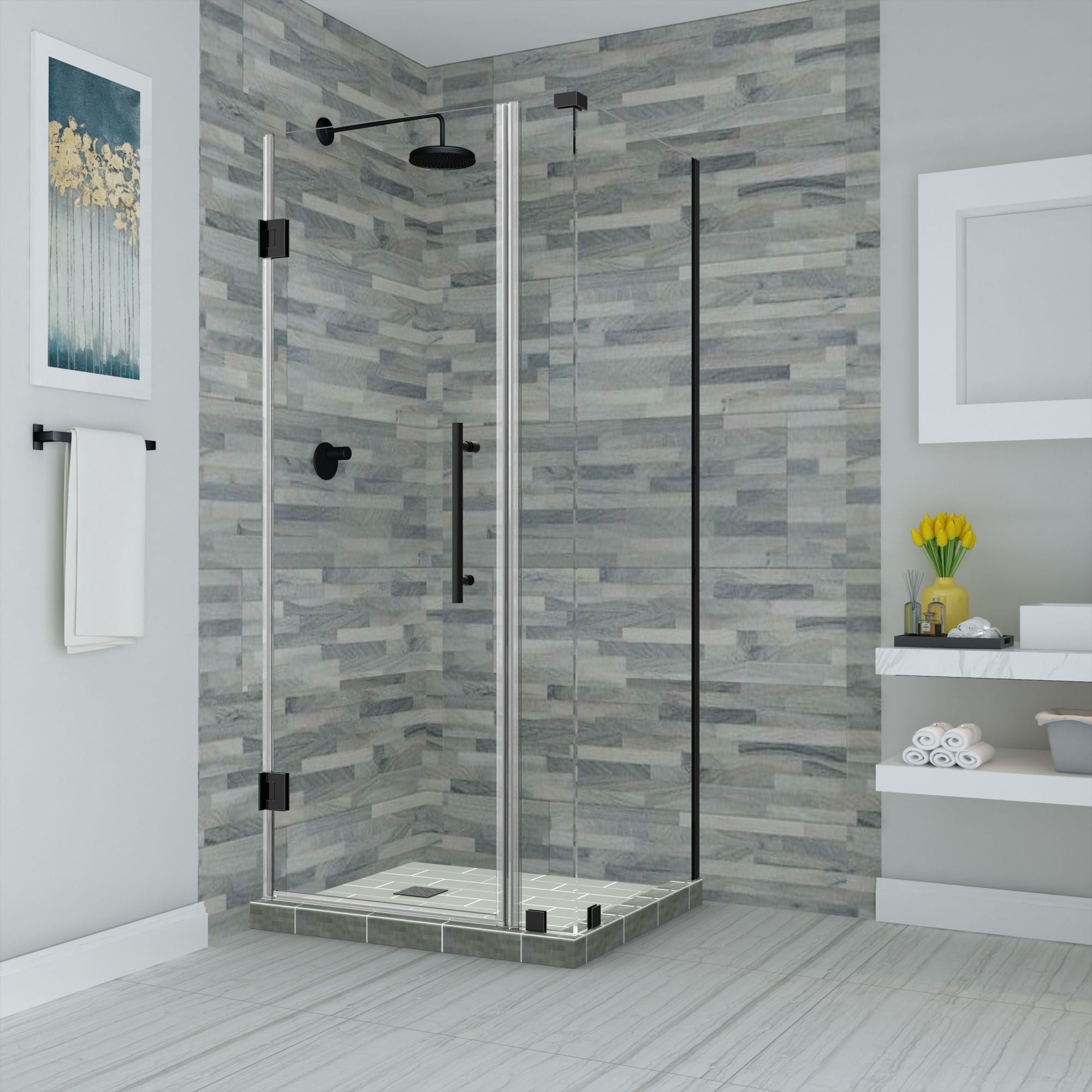 Aston Sen967ez-282230-10 Bromley 72" High X 28" Wide X 30" Deep Hinged Frameless Shower