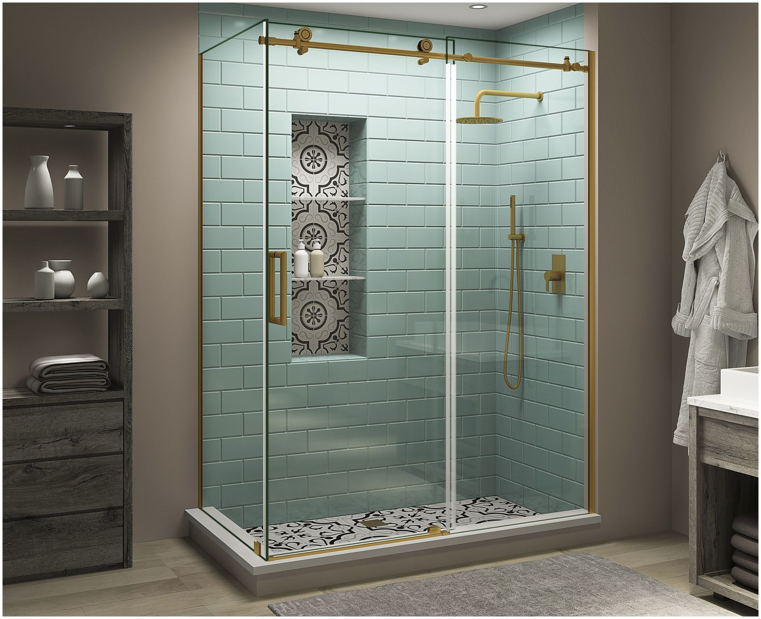Aston Sen984ez.Uc-483080-L Coraline Xl 80" High X 48" Wide X 30" Deep Sliding Frameless