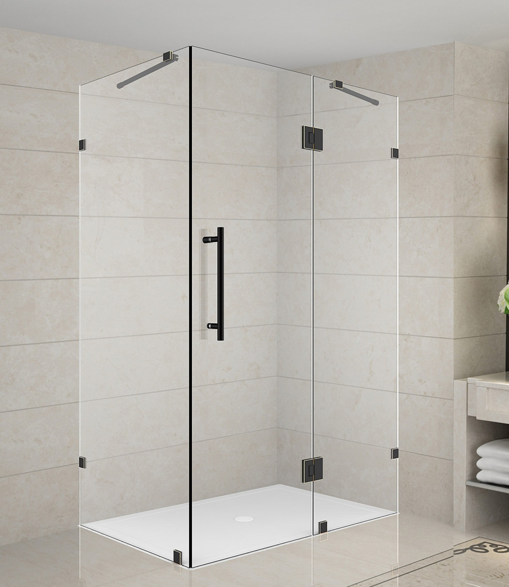 Aston Sen987-3430-10 Avalux 34" Wide X 30" Deep X 72" High Frameless Hinged Shower