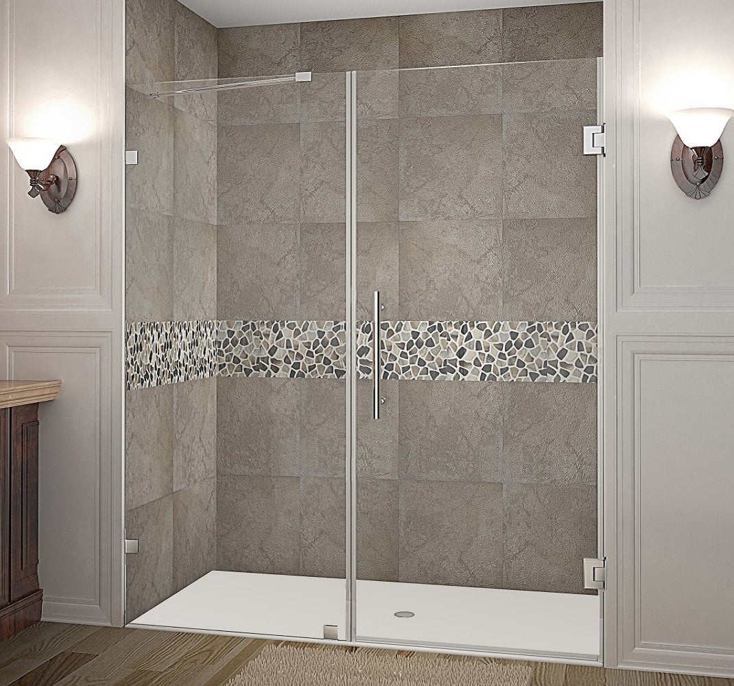 Aston Sdr985-68-10 Nautis 68" Wide X 72" High Frameless Hinged Shower Door - Stainless
