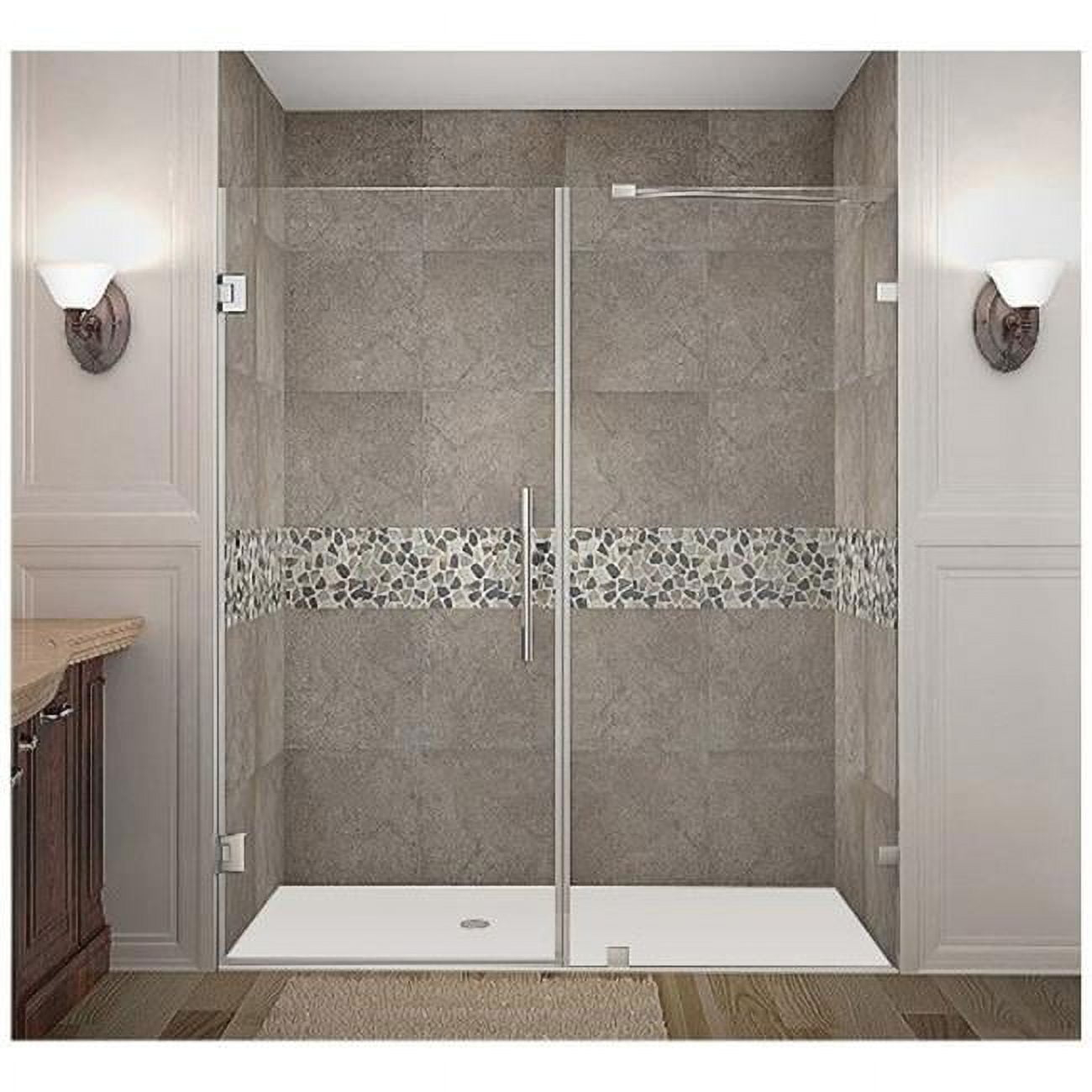 Aston Sdr985-68-10 Nautis 68" Wide X 72" High Frameless Hinged Shower Door - Stainless
