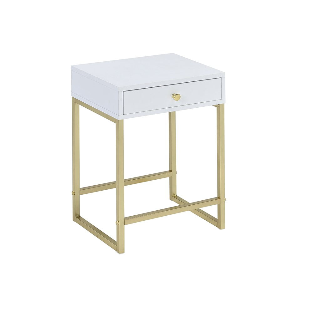 Ergode Accent Table White & Brass