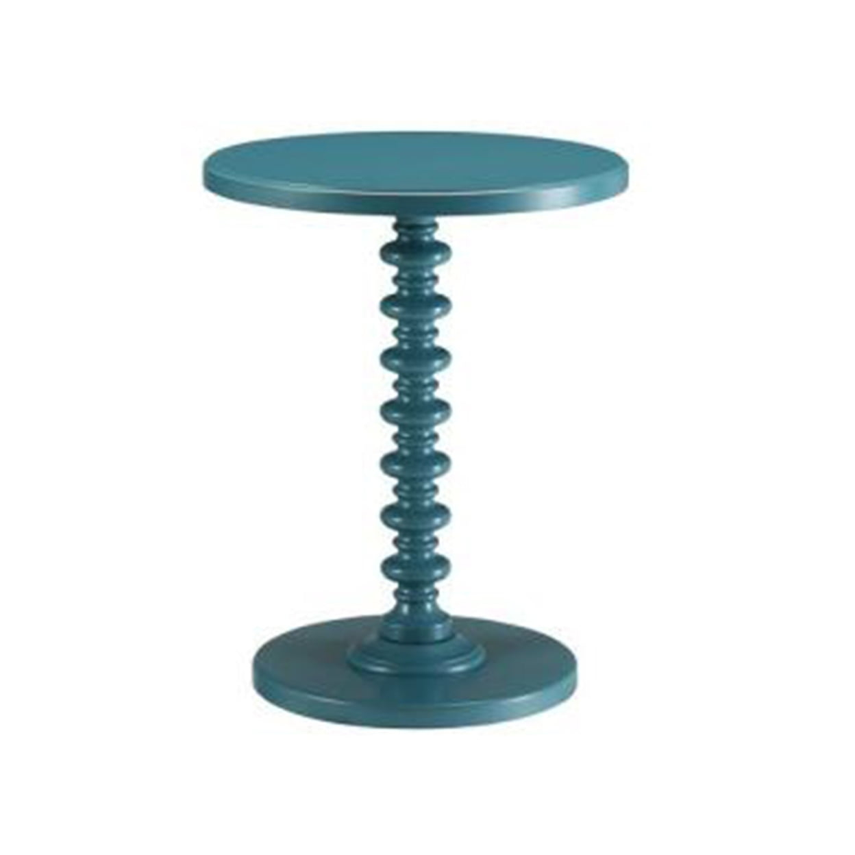 Astonishing Side Table With Round Top Teal Blue - Saltoro Sherpi