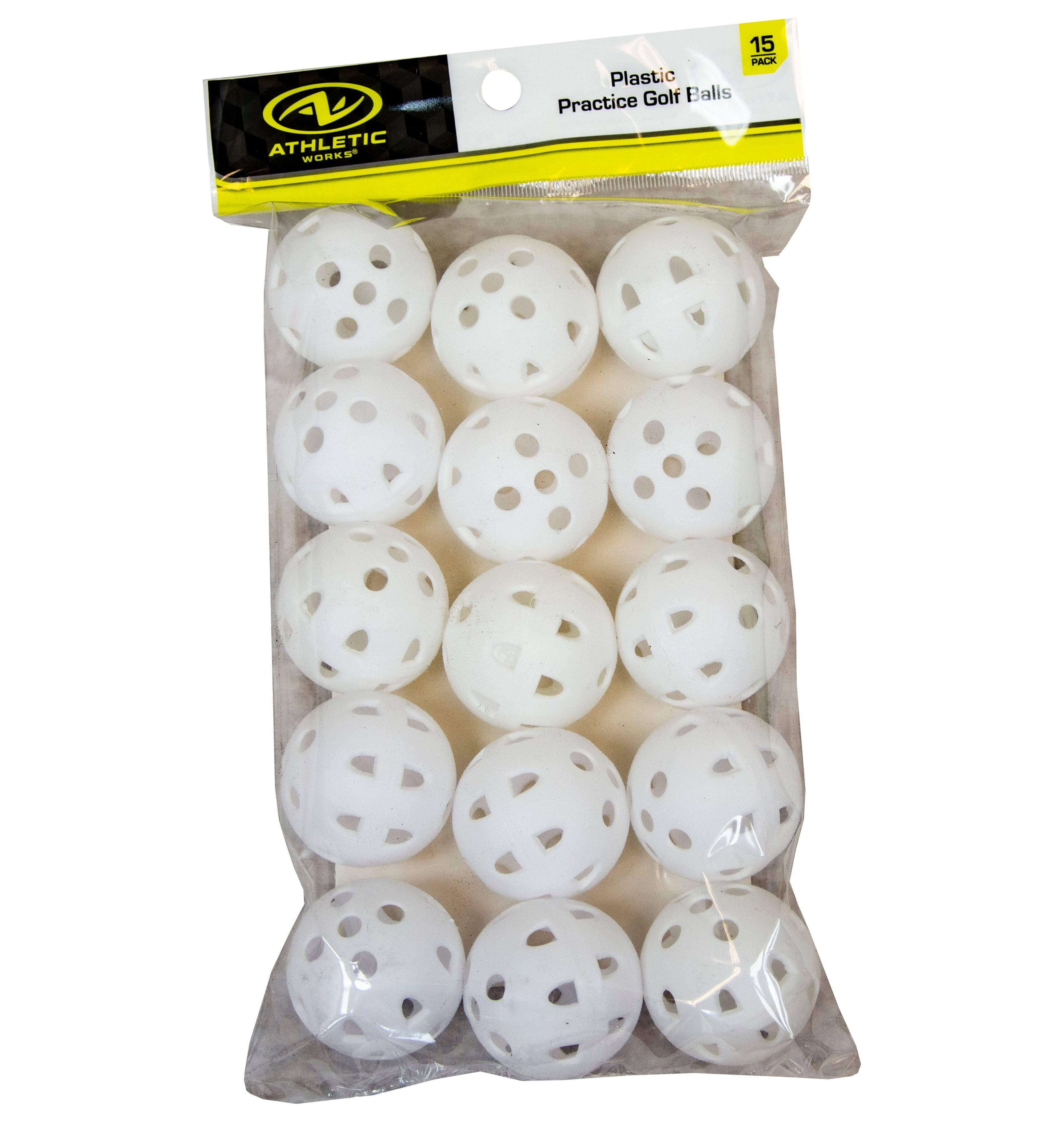 Athletic Works 15-Pack Premium White Practice Plastic Golf Balls