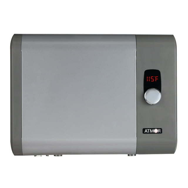 Atmor 24kW 4.65 GPM Electric Tankless Water Heater, ideal for 2 bedroom home, up to 5 simultaneous applications