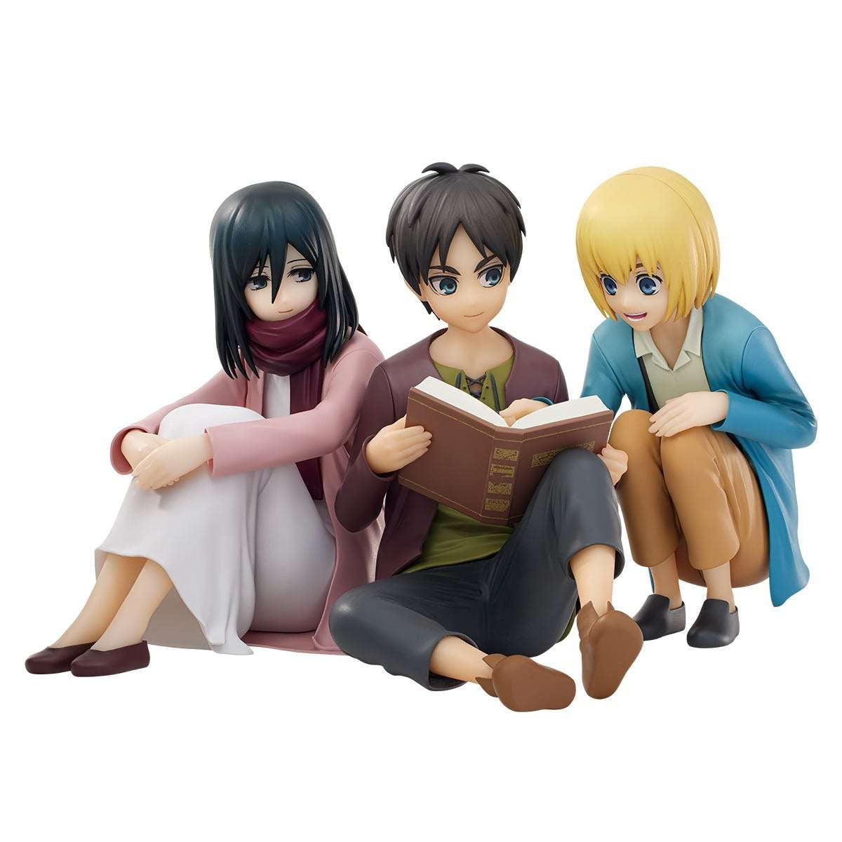 Attack On Titan Ichibansho Eren Jaeger & Mikasa Ackermann & Armin Arlert Collectible Figure (Rumbling)