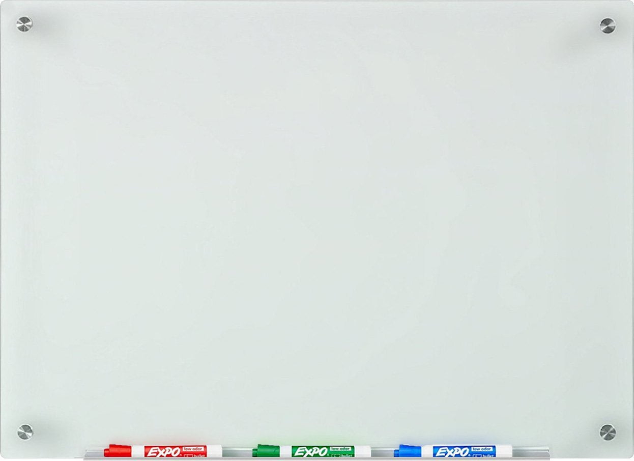 Audio-Visual Direct Frosted Glass Dry-Erase Whiteboard Set - 18 x 24 inches - (Non-Magnetic)