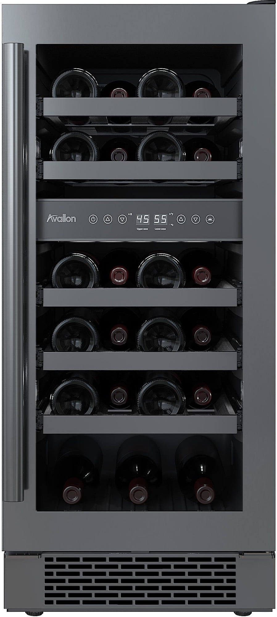 Avallon Awc152dzrh 15" Wide 23 Bottle Capacity Dual Zone Wine Cooler - Stainless Steel