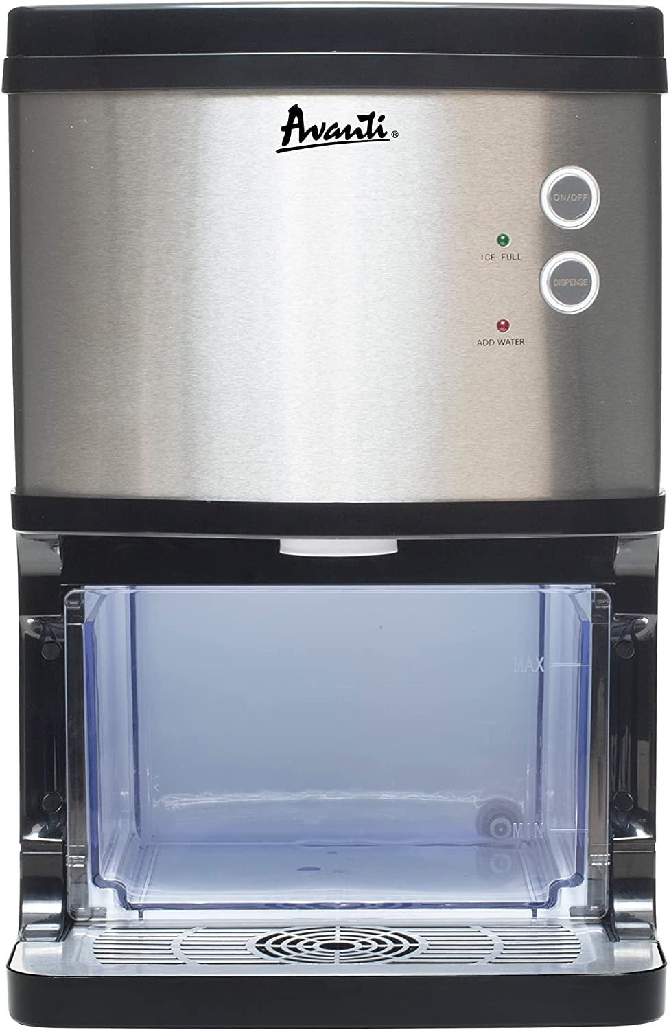 Avanti Elite Series Countertop Nugget Ice Maker and Dispenser, 33 lbs, in Stainless Steel