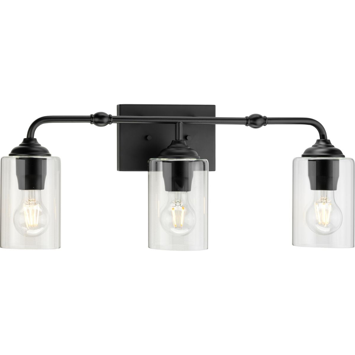 Avec 23.5 in. 3-Light Matte Black Luxe Vanity Light