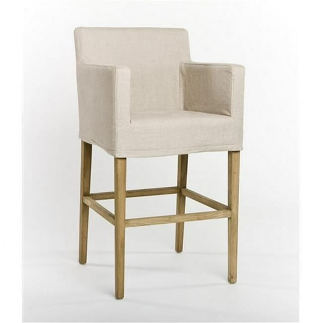 Zentique Avignon Upholstered Counter Stool with Solid Wood Frame