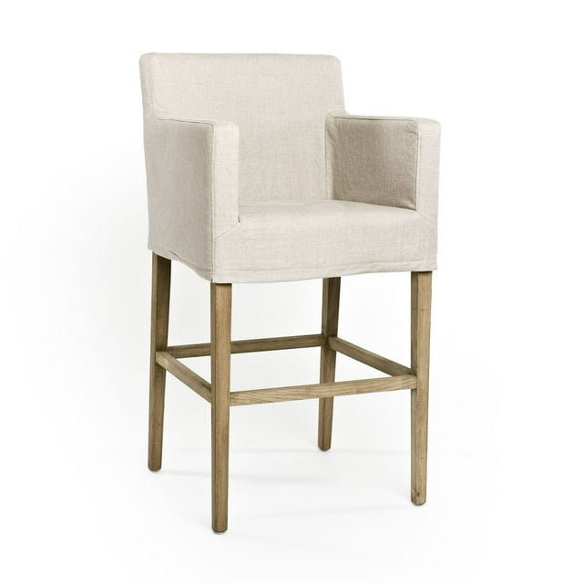 Zentique Avignon Upholstered Counter Stool with Solid Wood Frame