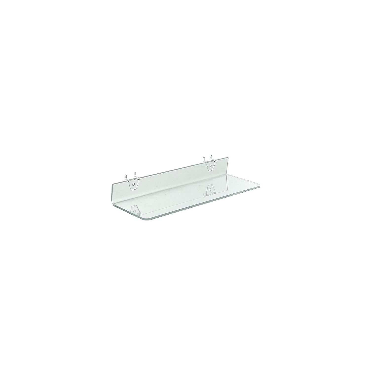 Clear Acrylic Shelf for Pegboard & Slatwall 16" x 4" x 2", 4-Pack