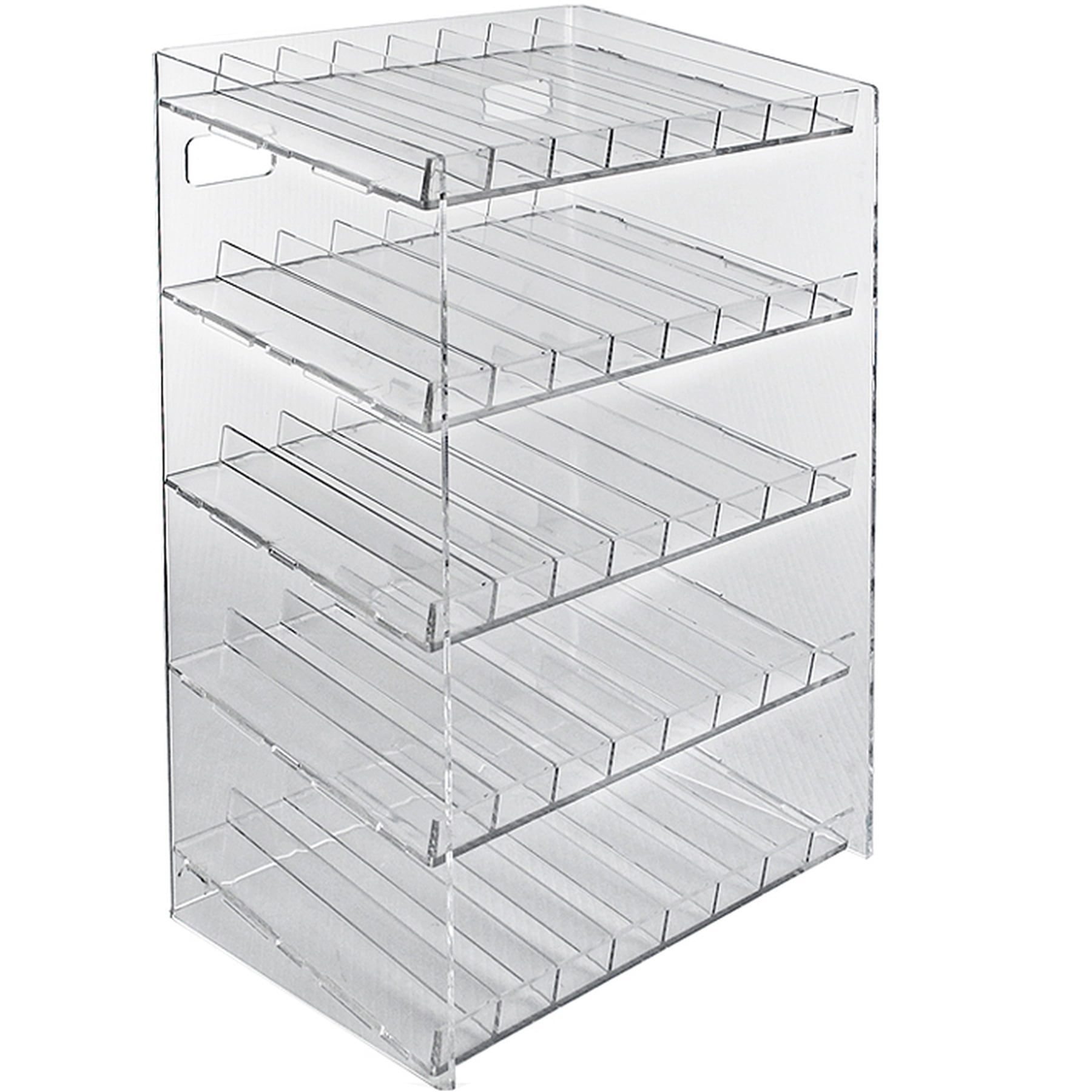 Five-Tier 40 Compartment Display, 8-Comp per Tier. Dimensions: 12"W x 8.5"D x 18.5"H
