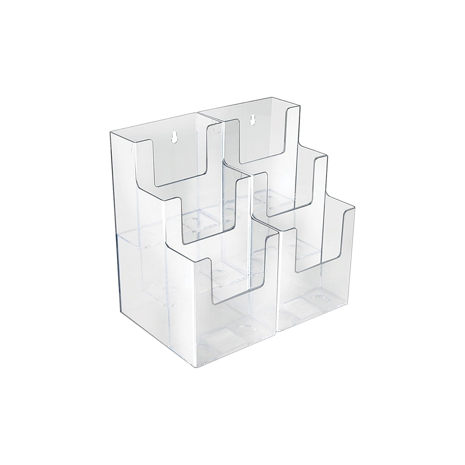 Azar Displays Three-Tier Six-Pocket Trifold Brochure Holder, 2-Pack (Set of 2)