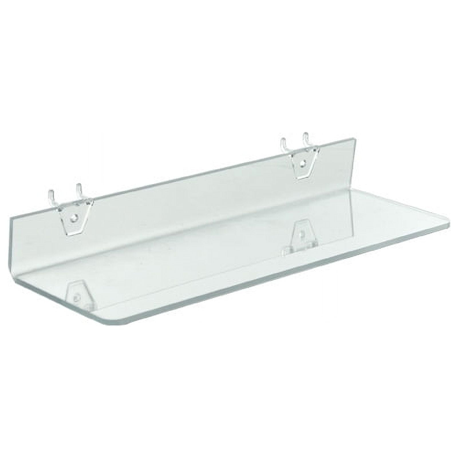 Clear Acrylic Shelf for Pegboard & Slatwall 16" x 4" x 2", 4-Pack