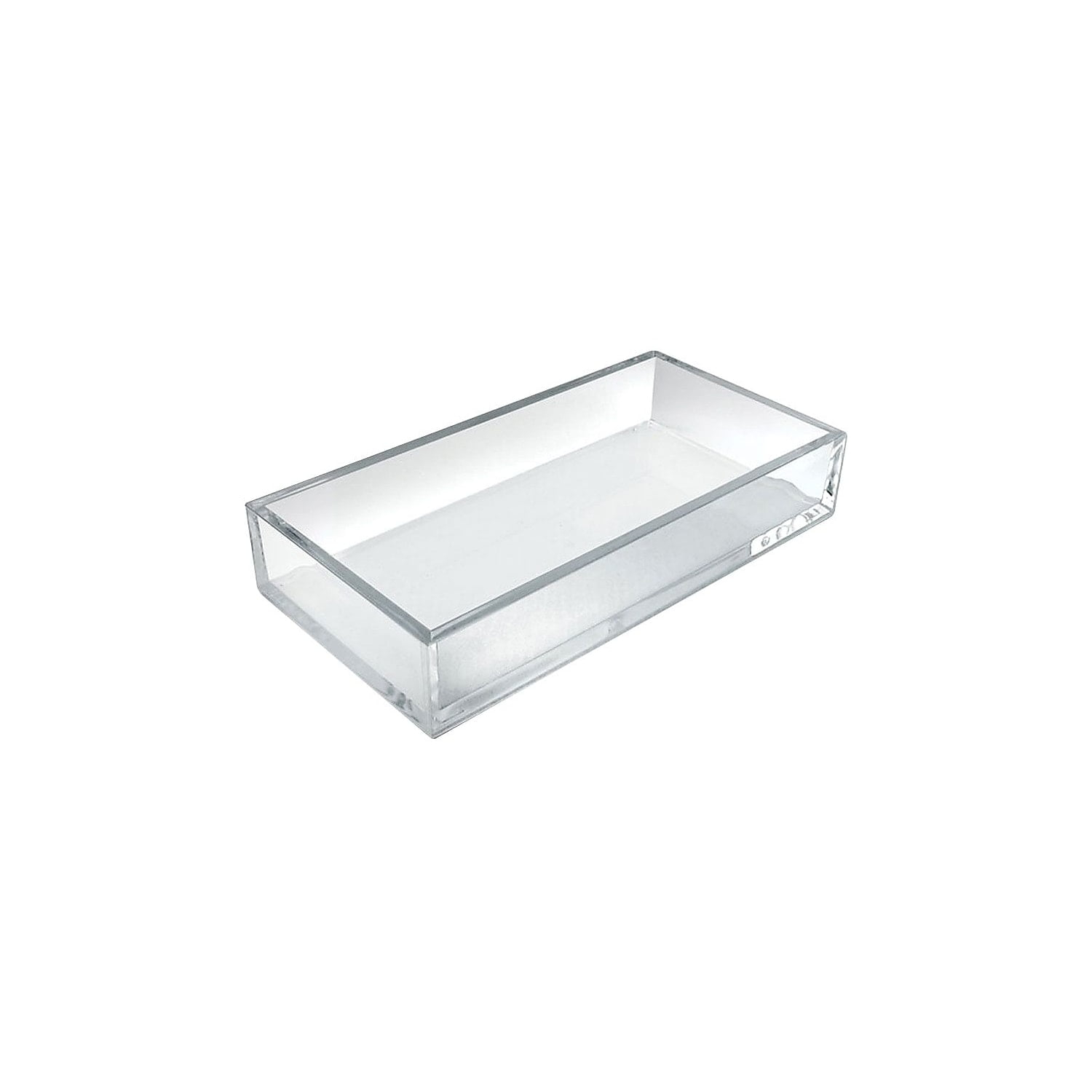 Azar Displays 556206 Large Deluxe Clear Acrylic Rectangle Tray Organizer for Desk or Counter, 4 Pack