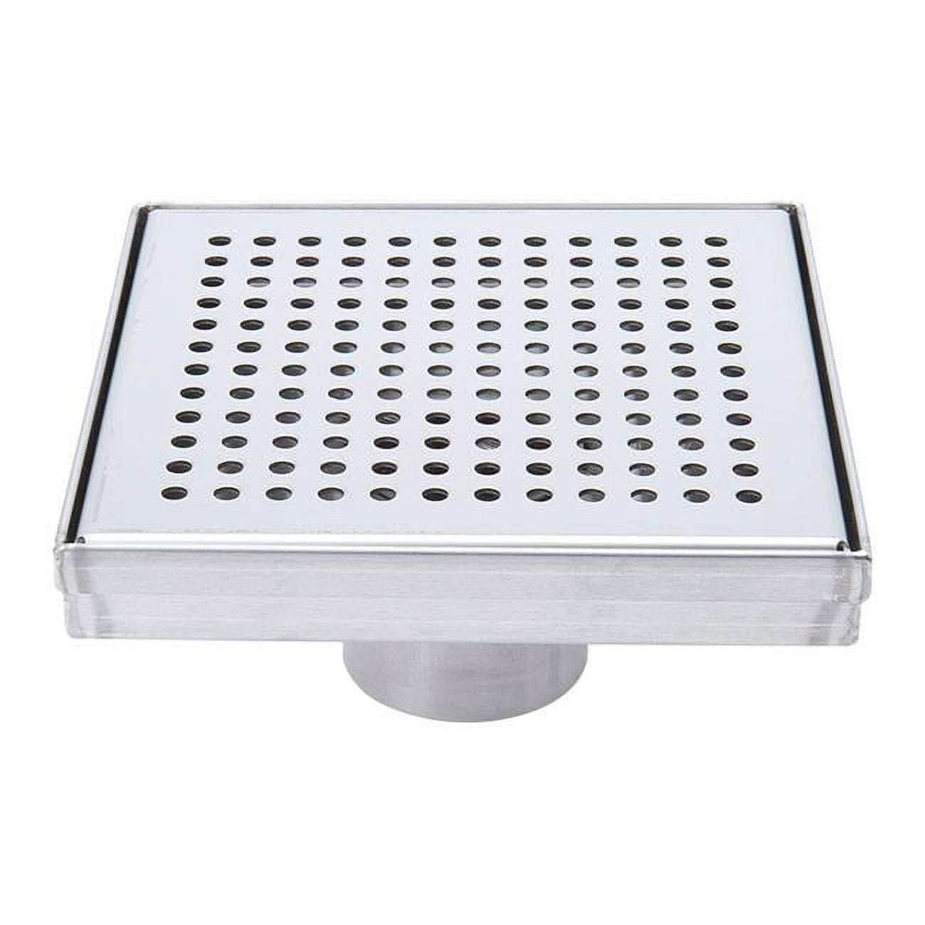 6" Square Chrome Modern Shower Drain