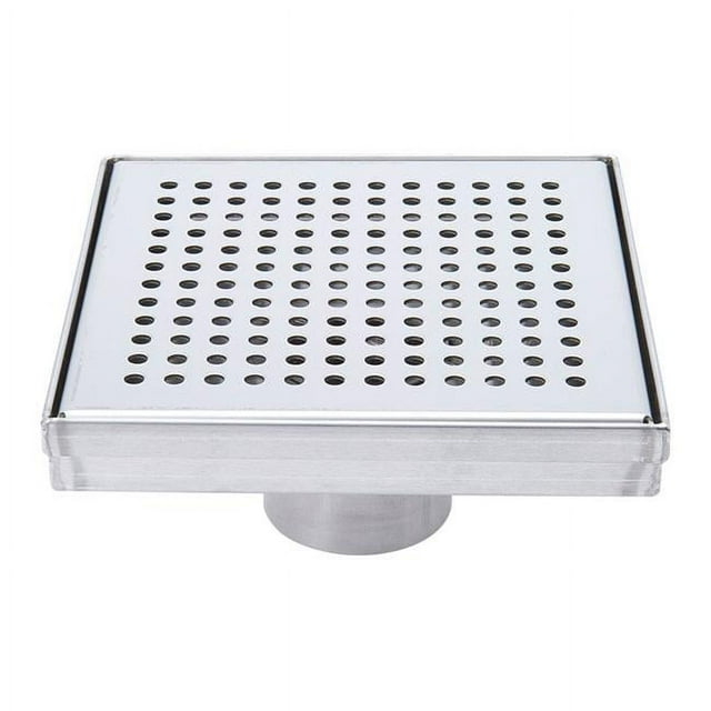 6" Square Chrome Modern Shower Drain