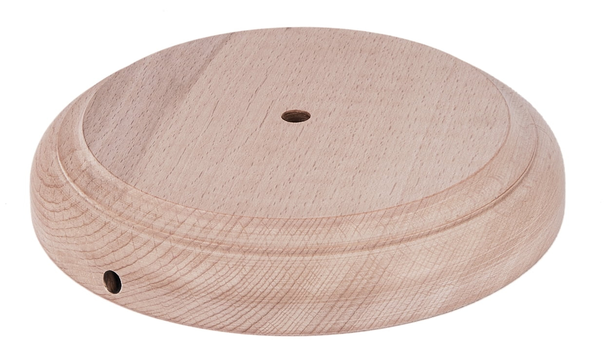 B&P Lamp® Modern Style Unfinished Wooden Lamp Base, 4 Inch Top by 5 1/2 Inch Bottom by 1 1/4 Inch Height