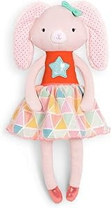 B. toys- B. softies- 15" Plush Bunny- Soft Stuffed Animal for Baby, Toddler, – Orange & Pastel Outfit- Washable Rabbit- Tippy Toes- Becky Bunny- 0 Months +