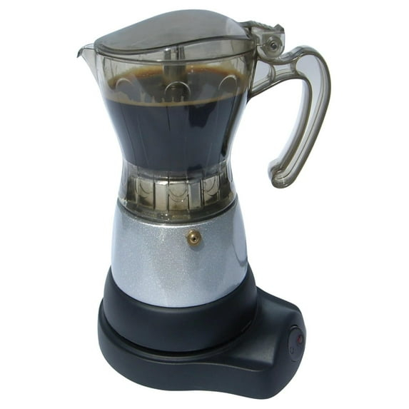 BC-90264 6-Cup Electric Coffee Maker, Clear and Silver