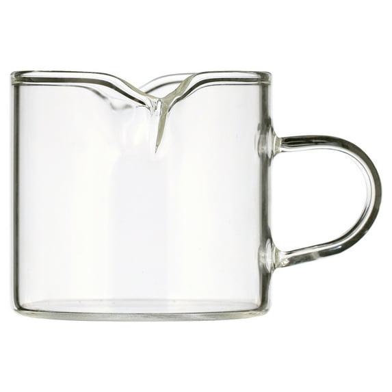 BCnmviku 1 Pack Shot Glasses Espresso Parts Double Spouts Milk Cup Clear Glass
