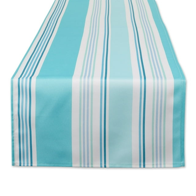 BEACH HOUSE STRIPE PRINT OUTDOOR TABLE RUNNER 14x72