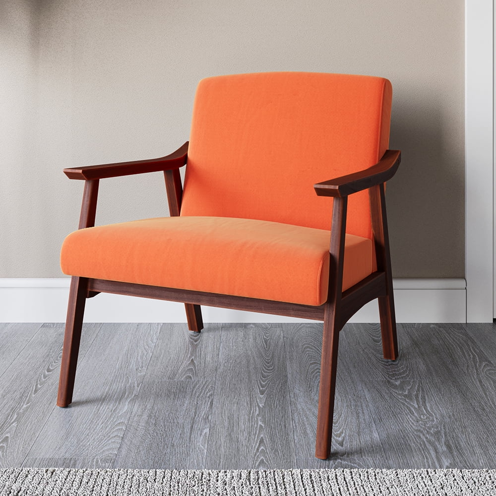 BELLEZE Accent Chair Armchair with Linen Fabric - Bianca (Orange)