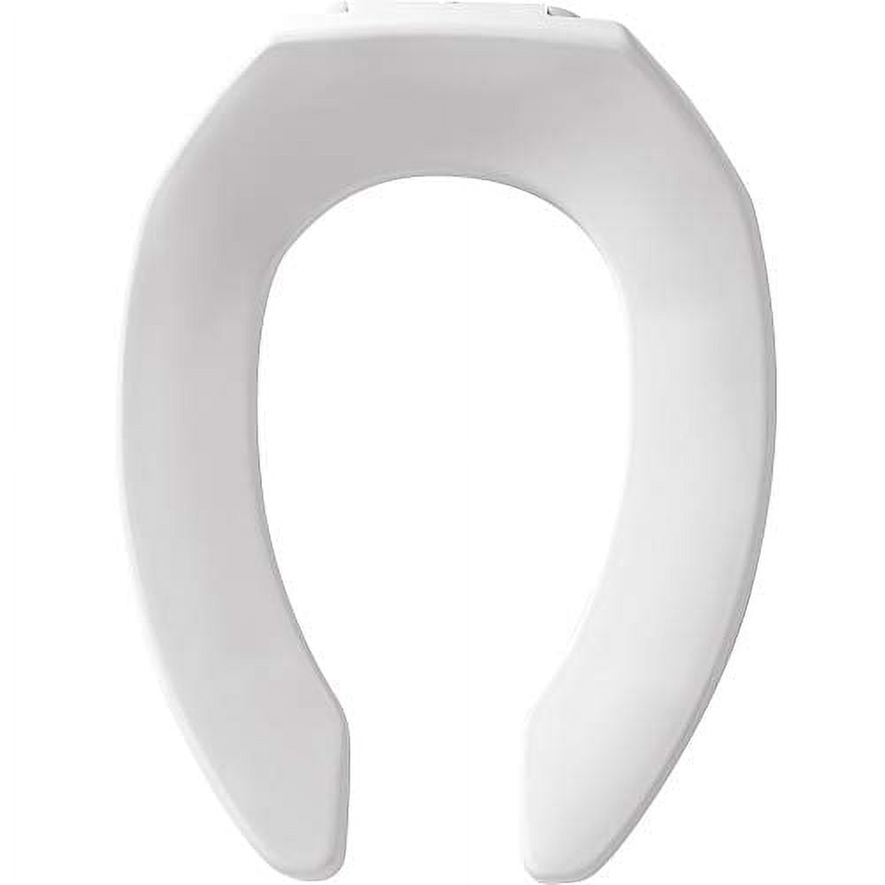 Bemis 1955CT 000 Commercial Plastic Open Front Toilet Seat with STA-TITE Commercial Fastening System, Elongated, White