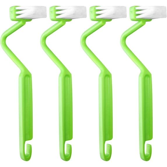 BICIDO-, 4 Pack Curved Toilet Brush 8" V Type Plastic Corner Rim Cleaning Edge