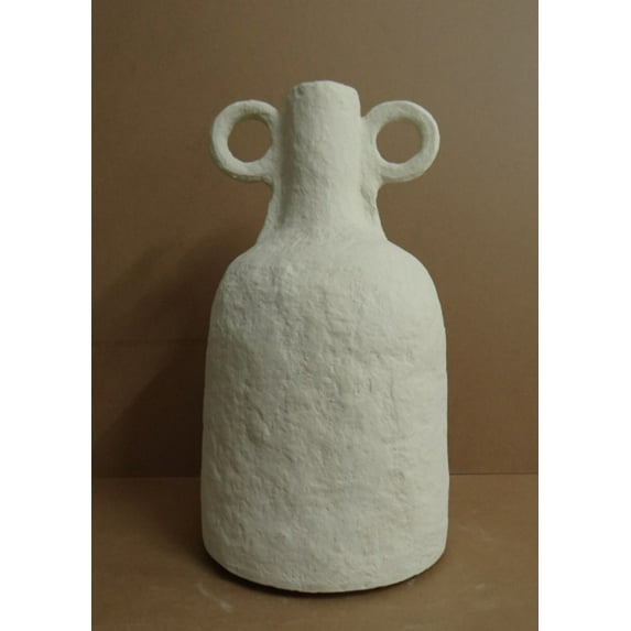 BIDK Home Paper Mache Tabletop Vase with Handles - 22" - Off-White