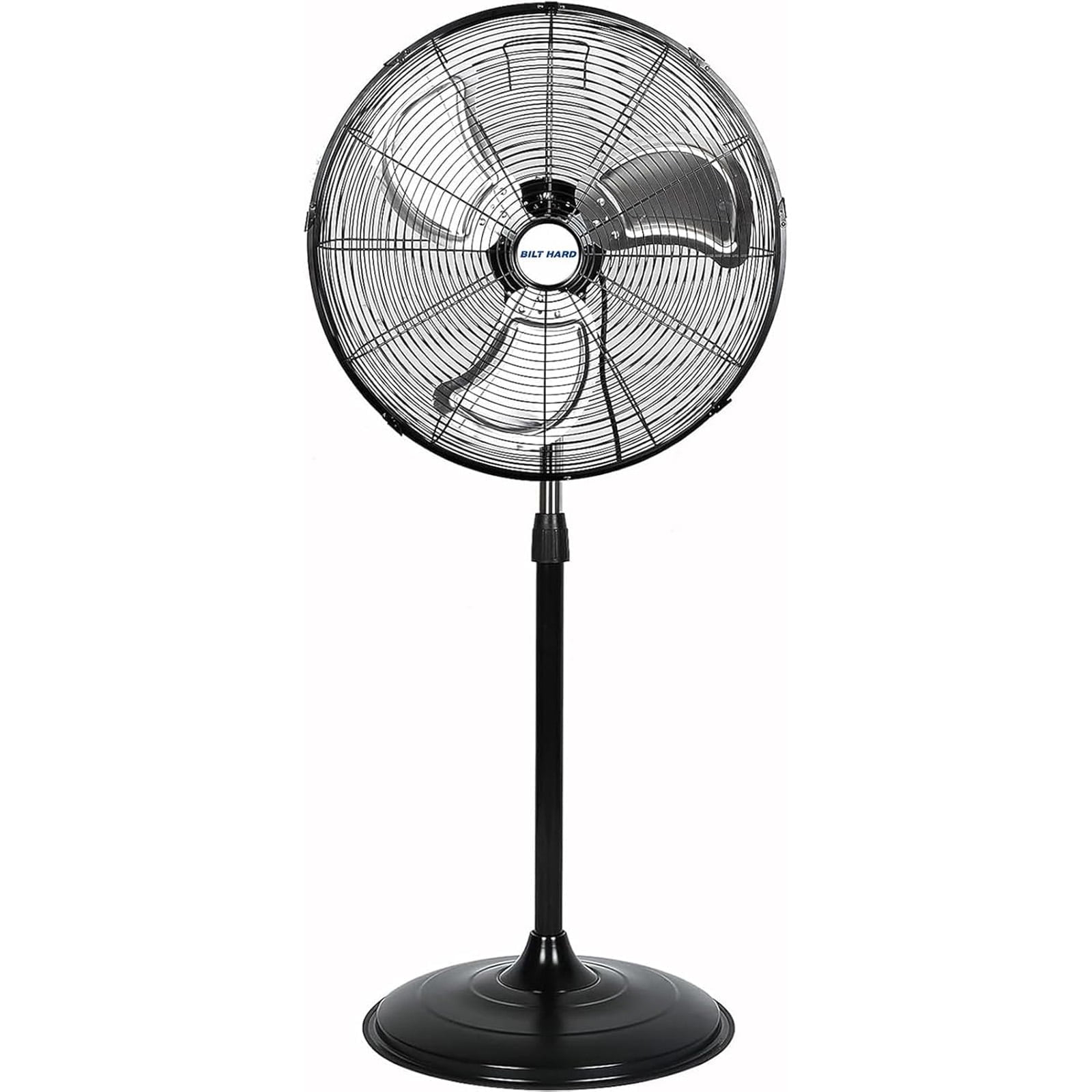 BILT HARD 5200 CFM 20" High Velocity Pedestal Fan, 3-Speed Industrial Oscillating Stand Fan with Aluminum Blades, Heavy Duty Standing Shop Fan for Commercial, Residential, and Garage