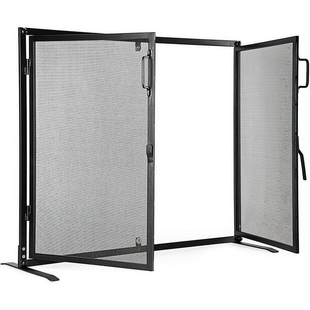 BIRDROCK HOME Fireplace Screen with Doors - Decorative - Easy Assembly - Heavy Duty - Handcrafted