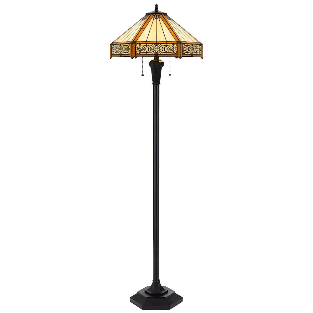Cal Lighting Bo-3112Fl Tiffany 2 Light 60" Tall Tiffany Floor Lamp - Bronze