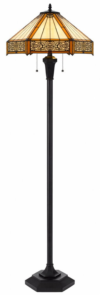 Cal Lighting Bo-3112Fl Tiffany 2 Light 60" Tall Tiffany Floor Lamp - Bronze