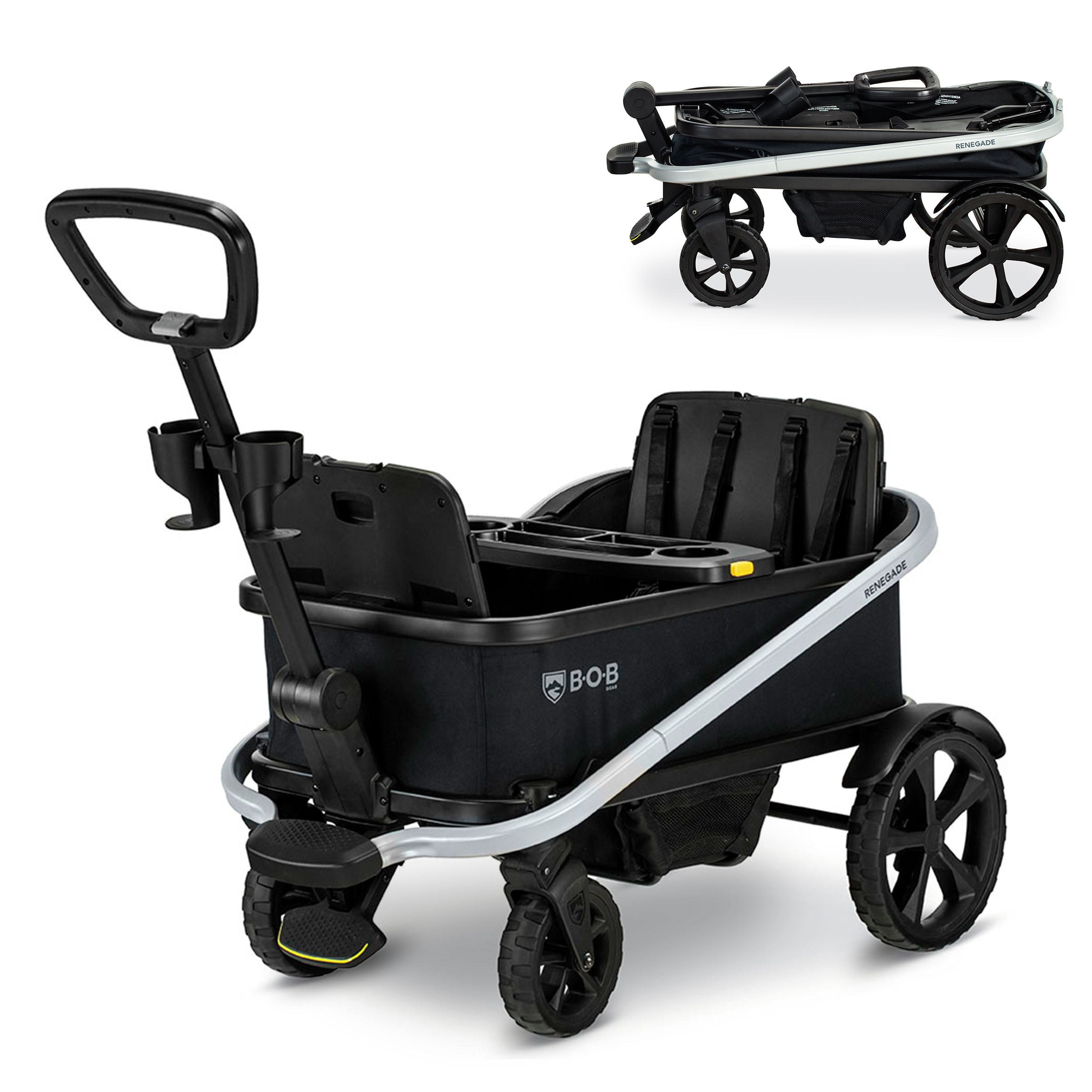 BOB Gear Renegade Foldable Stroller Wagon with Child Snack Tray and Cup Holders, Nightfall
