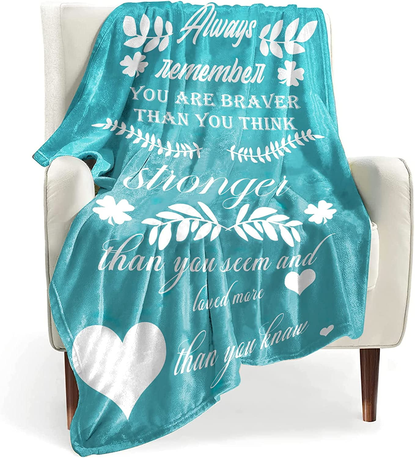 BOOPBEEP Christian Gifts, Spiritual Religious Gift for Women Inspirational Blanket with Bible Verse Prayers Christian Birthday Gift Get Well Soon Gifts for Women Healing Throw Blanket (Teal, 40"x50")