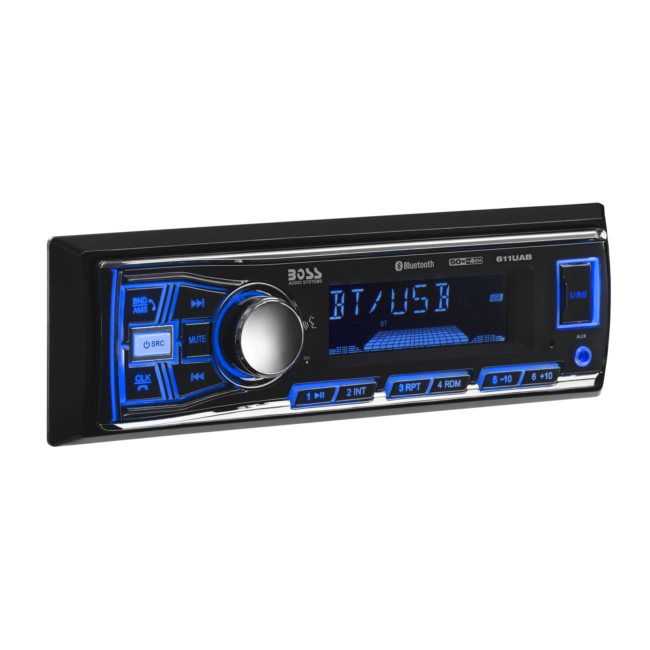 BOSS Audio Systems 611UAB Car Stereo - Single Din, Bluetooth, No CD DVD Player, AM/FM Radio Receiver, Aux Input, USB