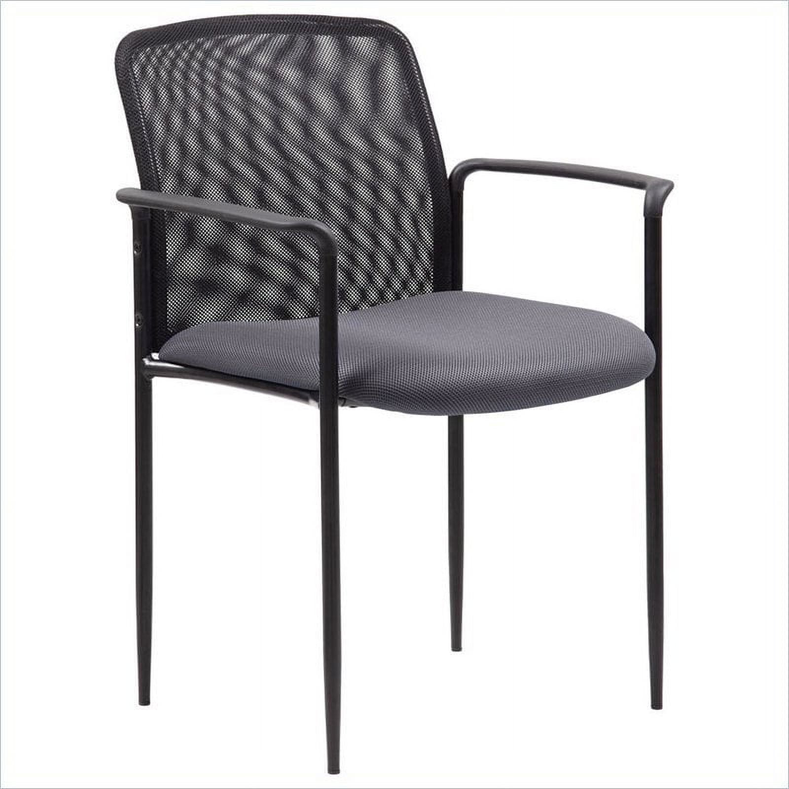 Boss Office Products Office Chair - Gray: Mesh Upholstered, Fixed Arms, Steel Legs, 275 lb Capacity