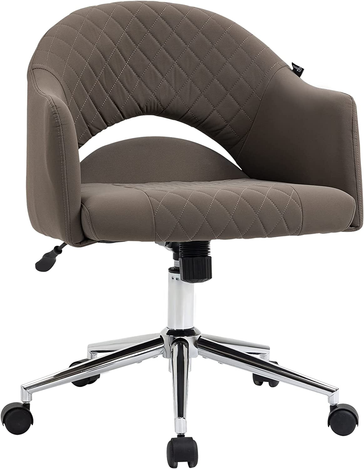Back Home Office Chair, Computer Desk Chair With Adjustable Height And Padded Seat, Brown