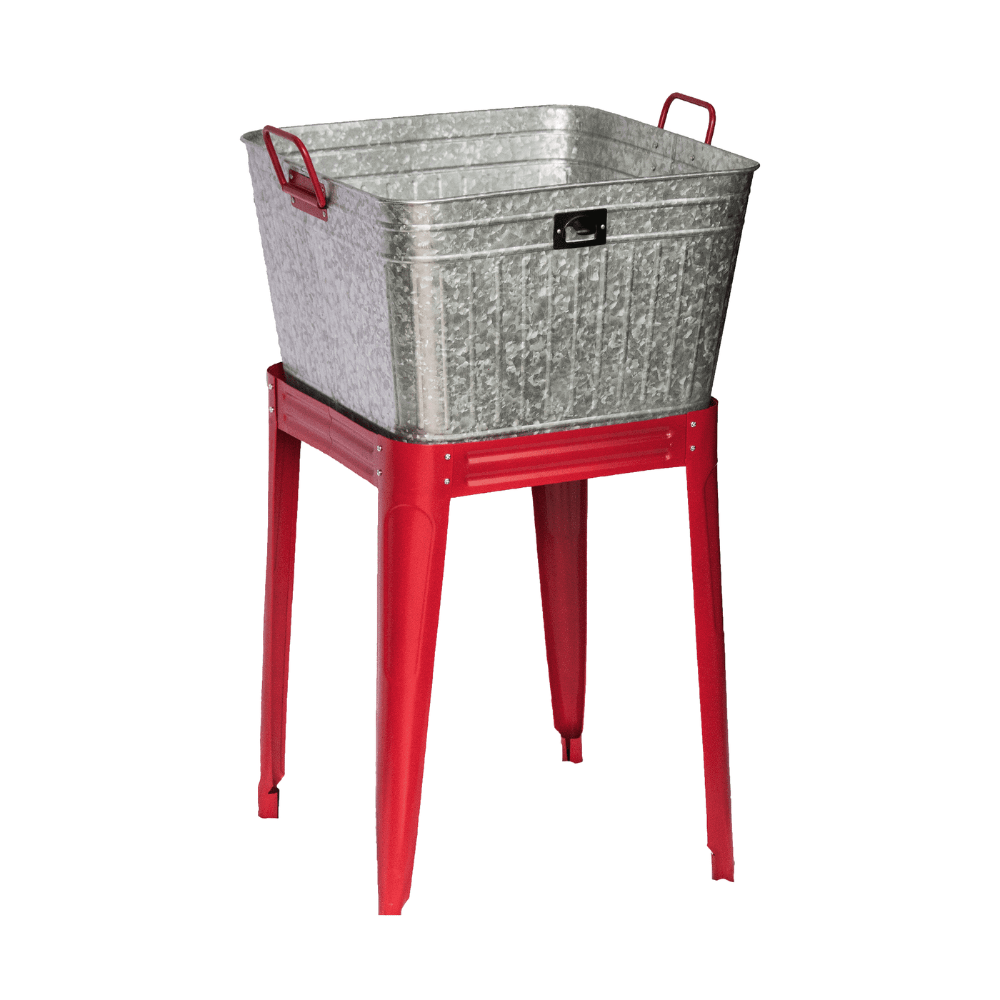 Backyard Expressions Galvanized Metal Beverage Tub Cooler, Planter, Wash bin - Rustic Grey/Silver