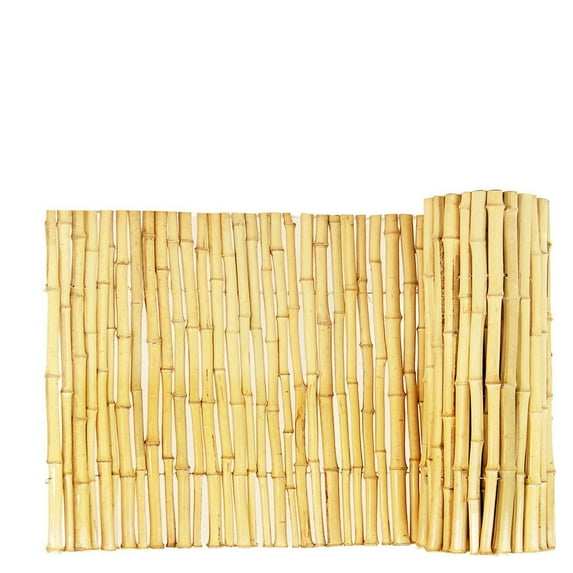 Backyard X-Scapes Natural Bamboo Fencing Garden Screen Rolled Fence Panel 1 in D x 3 ft H x 8 ft L