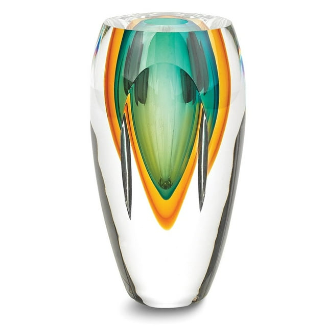 Badash Astra Green Handcrafted Art Glass Vase QGM23774