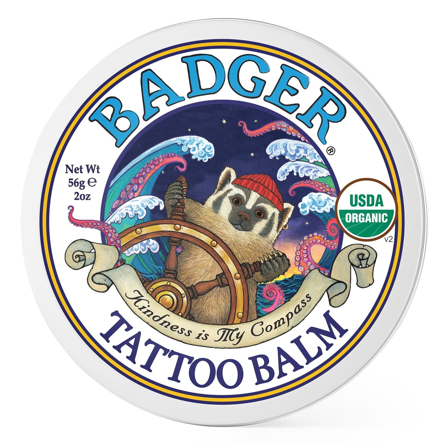 Badger Tattoo Balm, Coconut & Tamanu, 2 oz