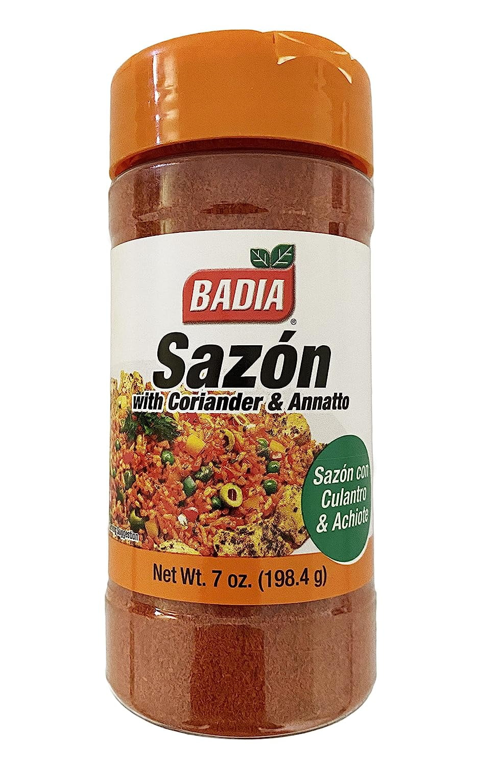 Badia 7 oz-Sazon Coriander & Annatto Seasoning / Culantro & Achiote Kosher