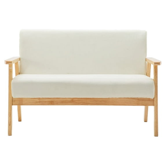 Maykoosh Beachy Beauty Beige Linen Fabric Loveseat