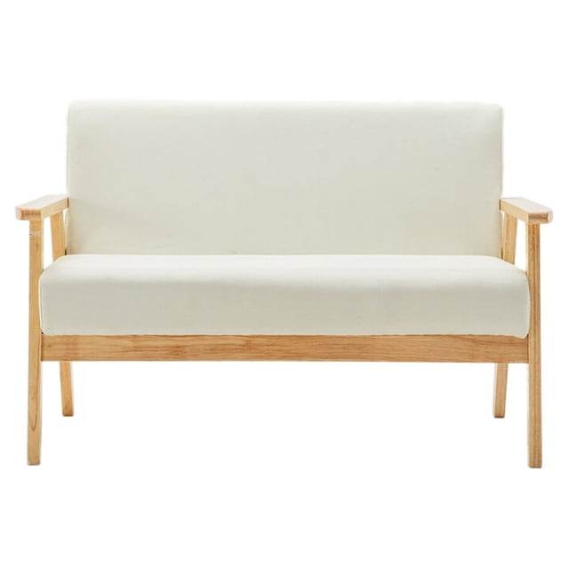 Maykoosh Beachy Beauty Beige Linen Fabric Loveseat