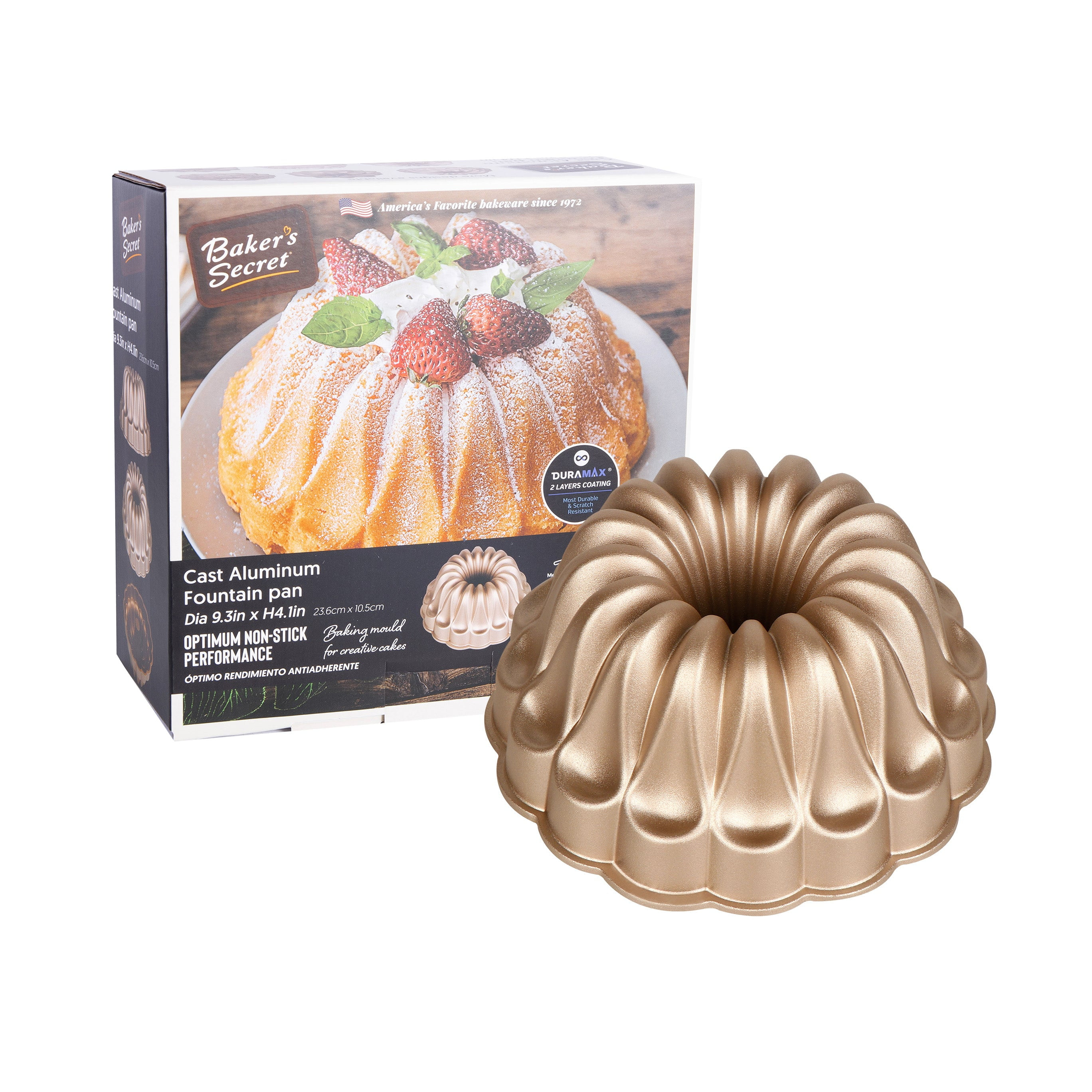 Fountain Non-stick Cast Aluminum Fluted Tube Pan