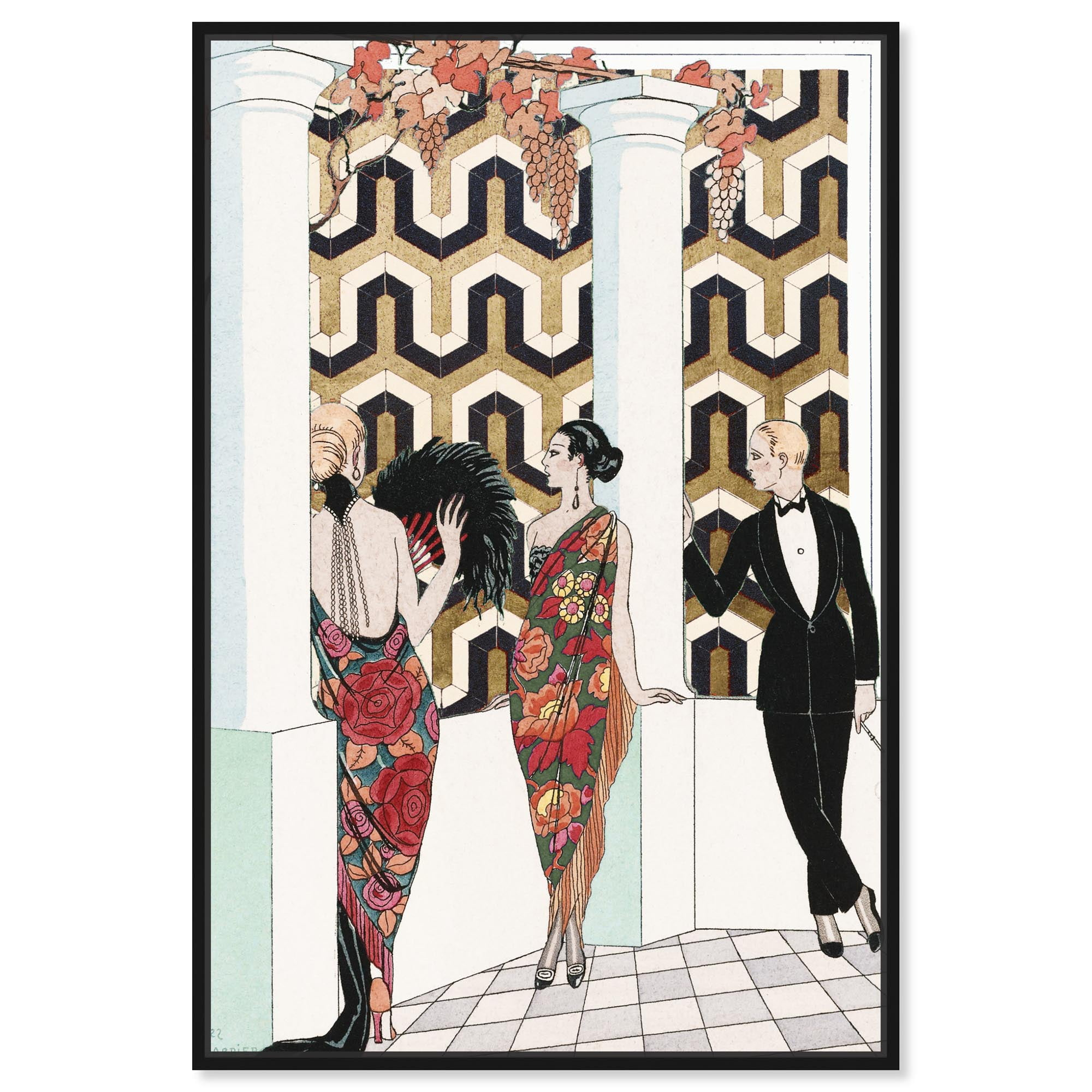 Balcony View Canvas Vintage Art Prints by Art Remedy, Black Frame, 10" x 15"